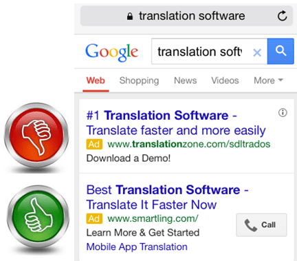 Comparison of mobile ad formats including display video and search
