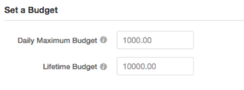Quora Ads budget and bid settings panel for CPC campaigns