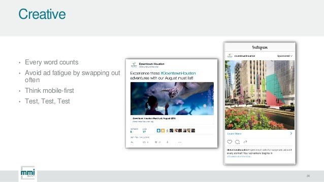 Social advertising visuals slide showing diverse creative examples