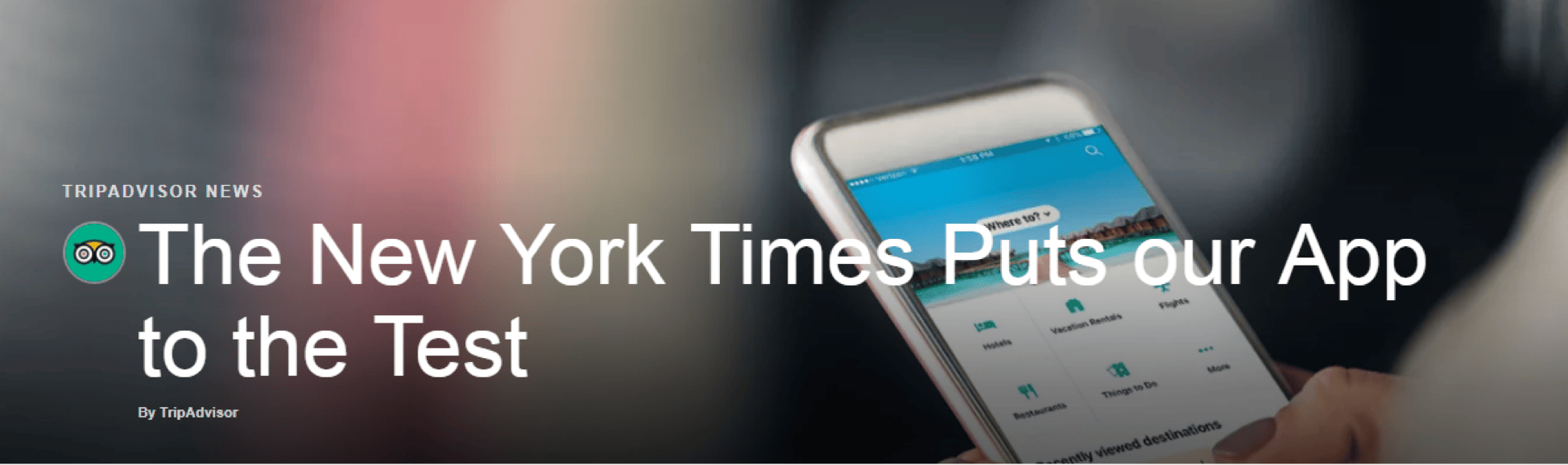 New York Times article featuring TripAdvisor app travel planning coverage