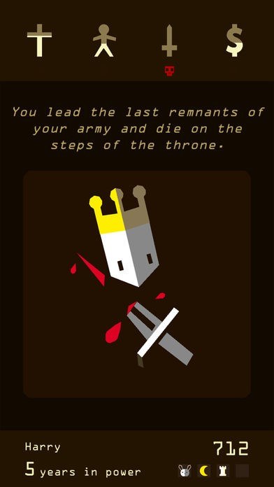 Reigns mobile game card-swipe interface on a smartphone