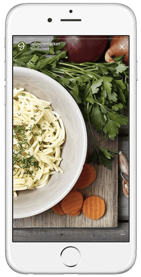 Instagram Stories Ads example from Facebook Business ads guide