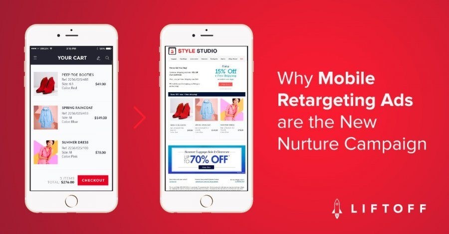 Diagram illustrating nurture touches in the mobile user journey
