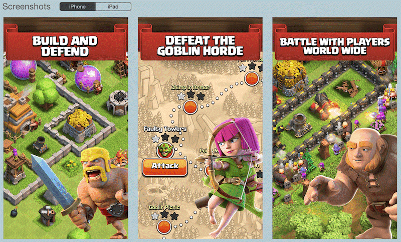 High-quality gameplay screenshots used in an indie game app listing
