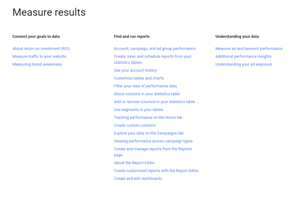 Google AdWords remarketing interface for tracking retargeting results