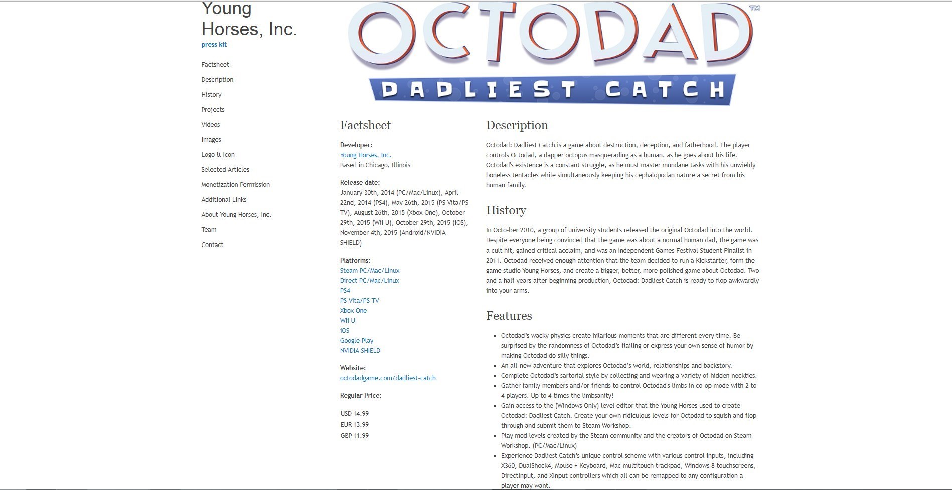 Press kit materials laid out for an indie mobile game launch