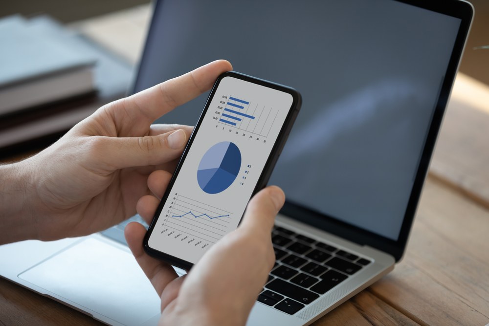 Budget tracking app displaying spending categories and savings goals