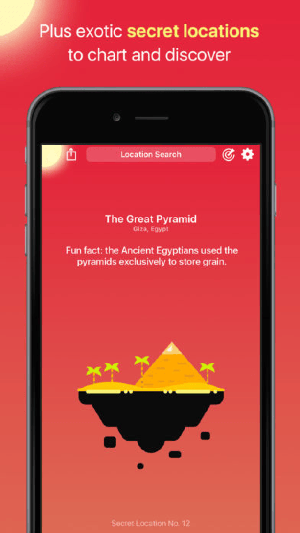 Carrot Weather Secret Locations challenge screen unlocking hidden destinations