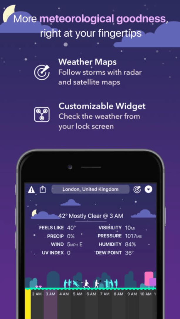 Carrot Weather 4.0 redesigned interface on iPhone X