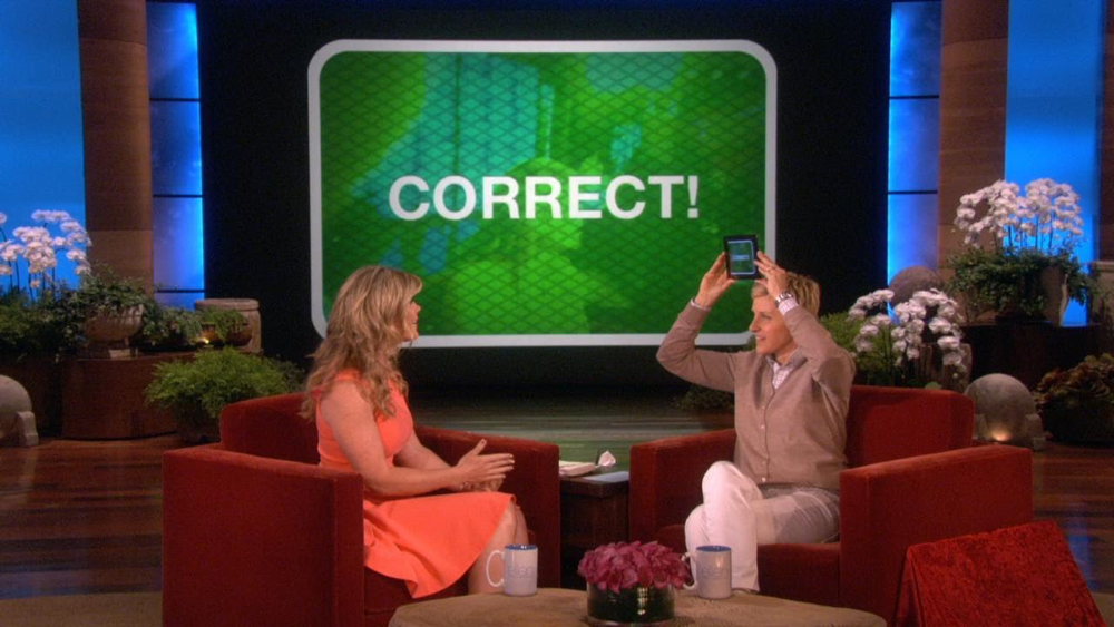 Ellen DeGeneres playing Heads Up! on her talk show