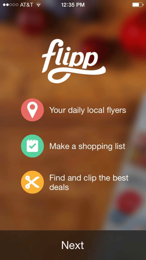 Flipp localized flyer browser showing nearby store deals and offers