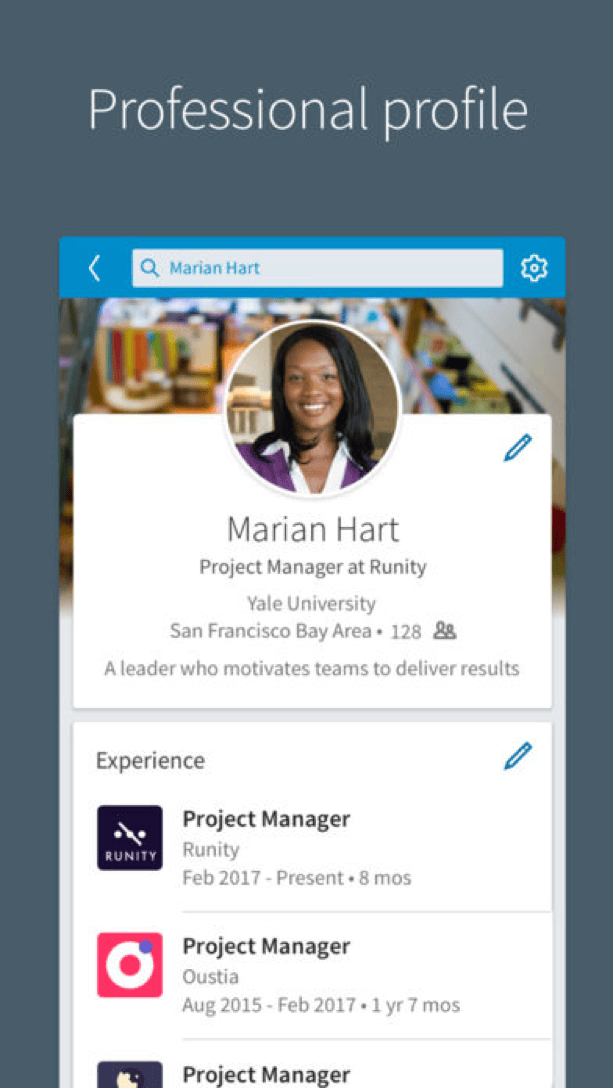 LinkedIn mobile app prompting users to add skills to their profile