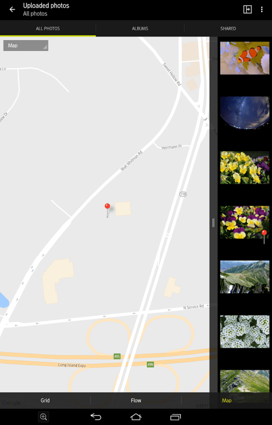 MyPictureTown app on Google Play showing Nikon photo sharing features
