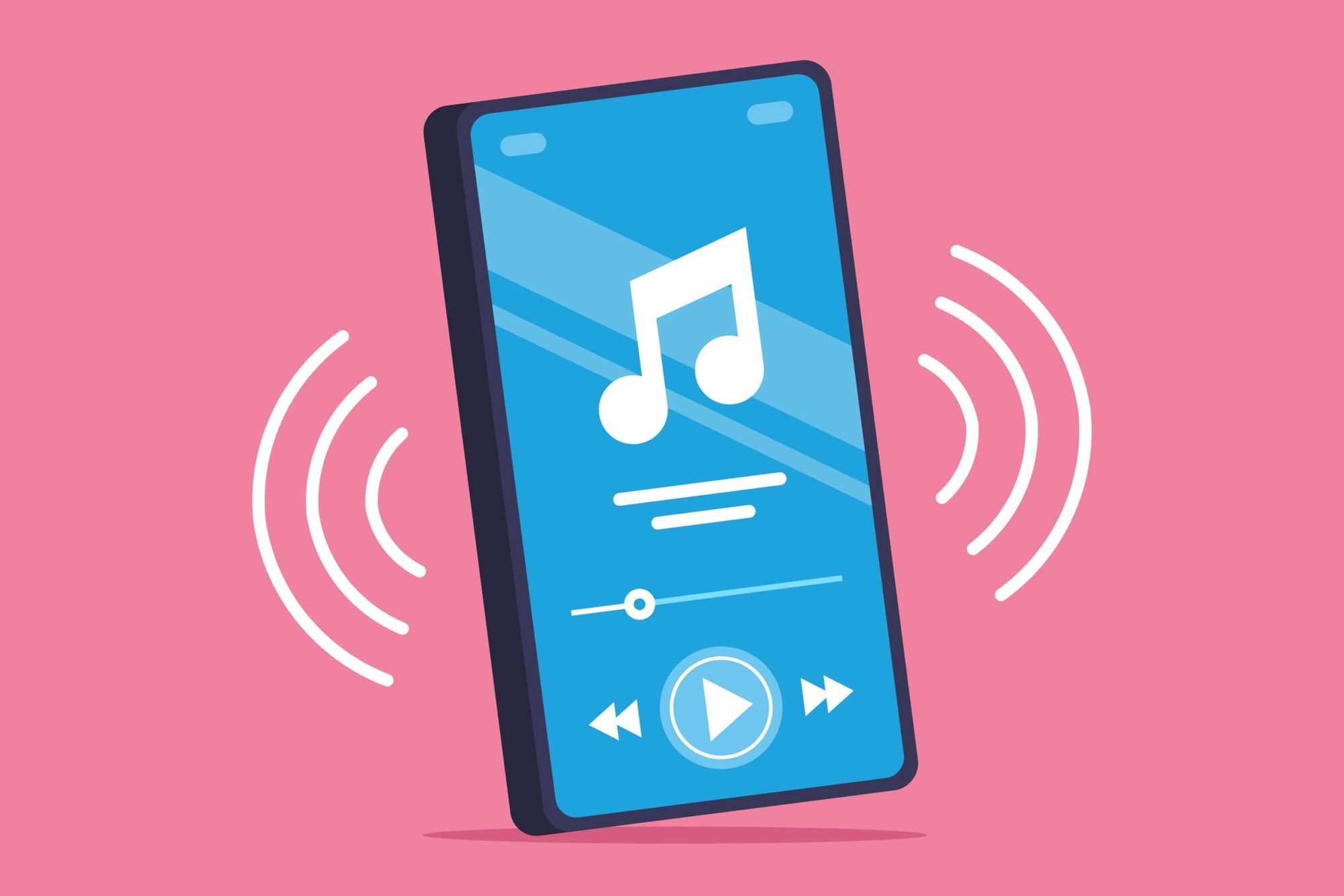 Singer using a karaoke music app on a mobile phone