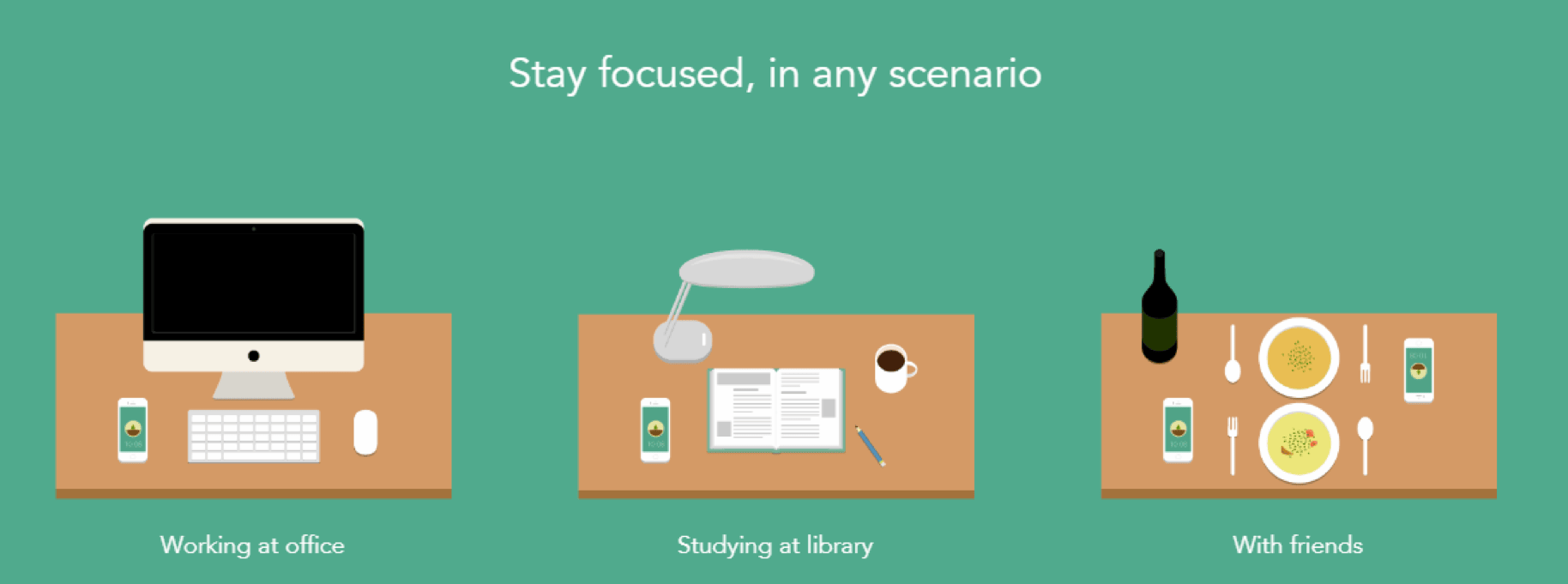 Forest app homepage showing the focus timer feature