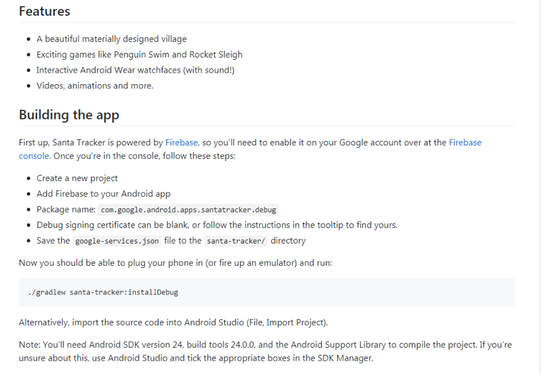 Santa Tracker open-source repository on GitHub
