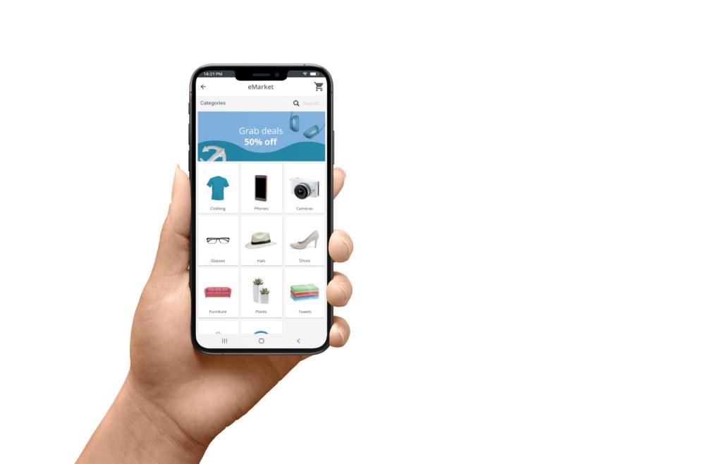 Person using a smartphone to browse and shop online