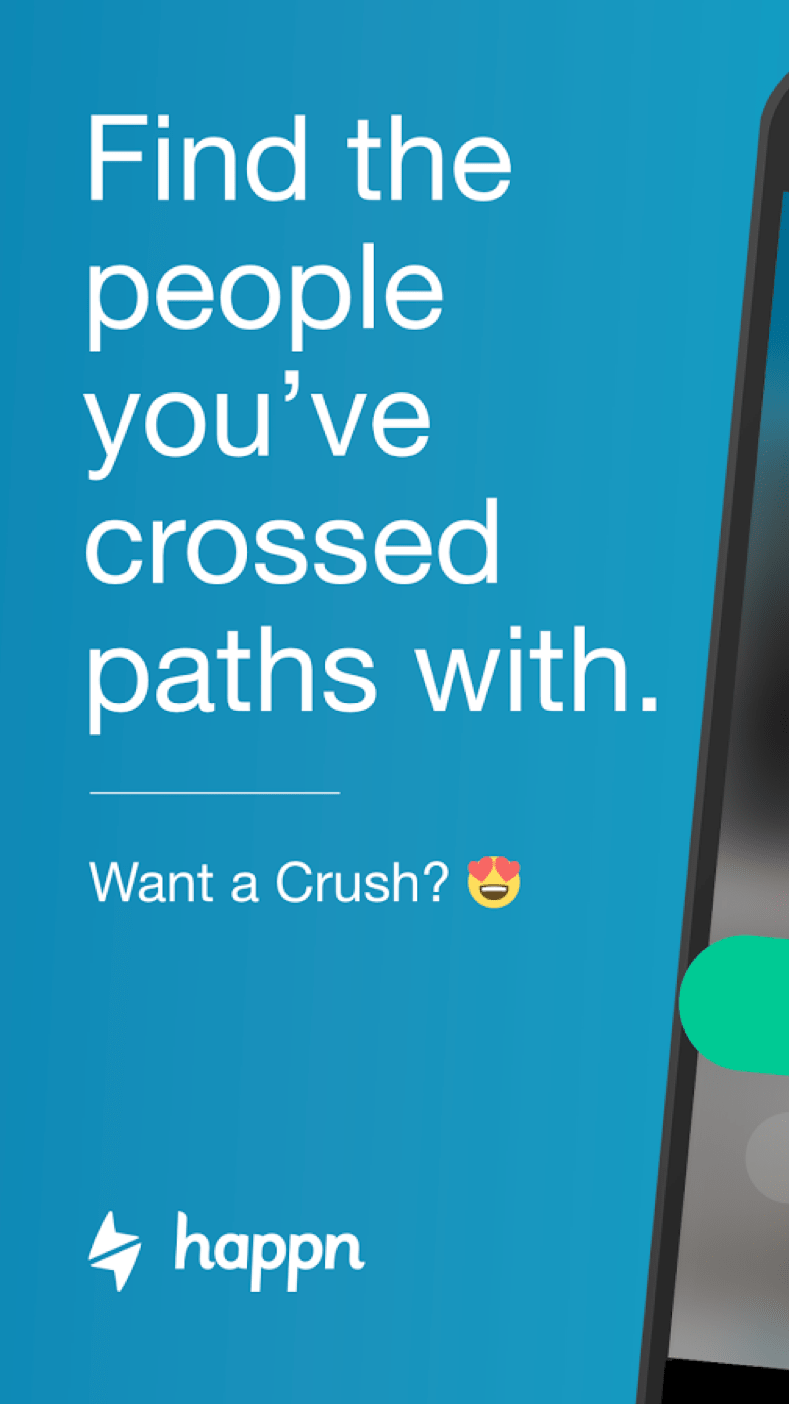 Happn dating app mobile screenshot showing nearby user profiles