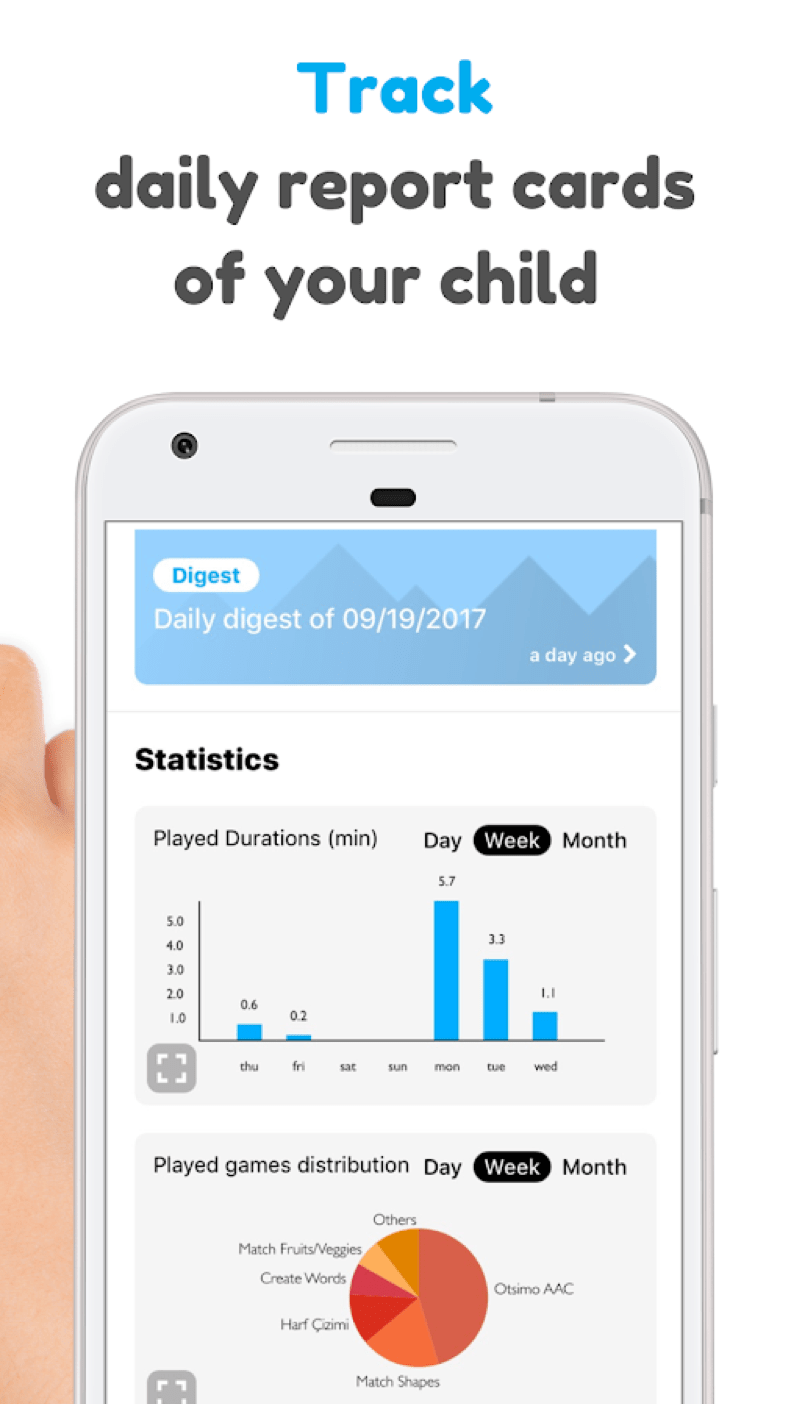 Otsimo AI data mining and machine learning features screen