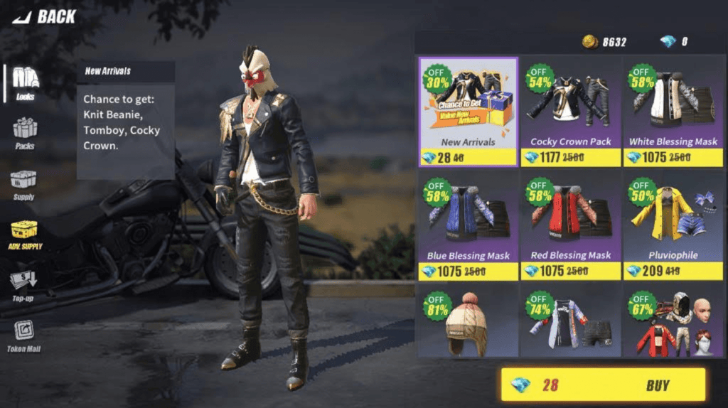Rules of Survival in-app purchase store with weapon options
