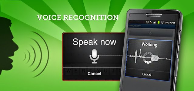 Person using voice recognition app on a smartphone