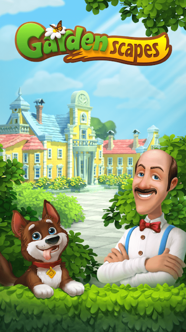 Gardenscapes mobile game app store listing on smartphone