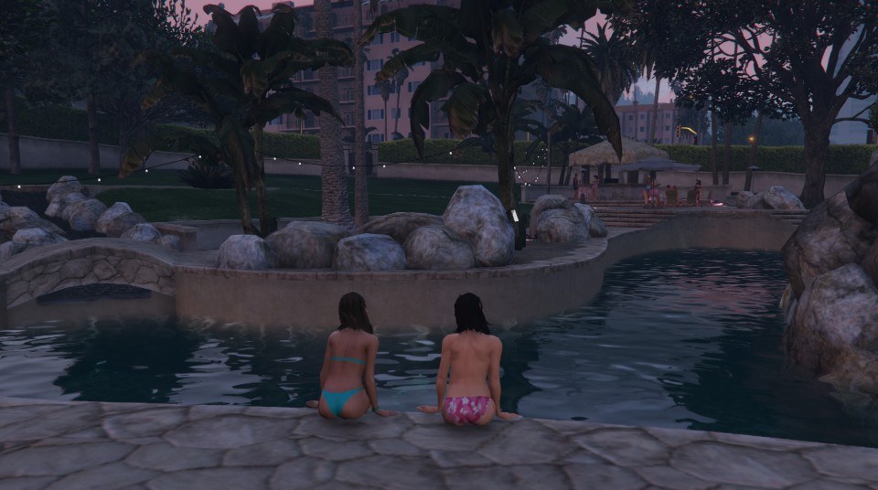 GTA 5 Playboy Mansion Easter egg with grotto swimming pool