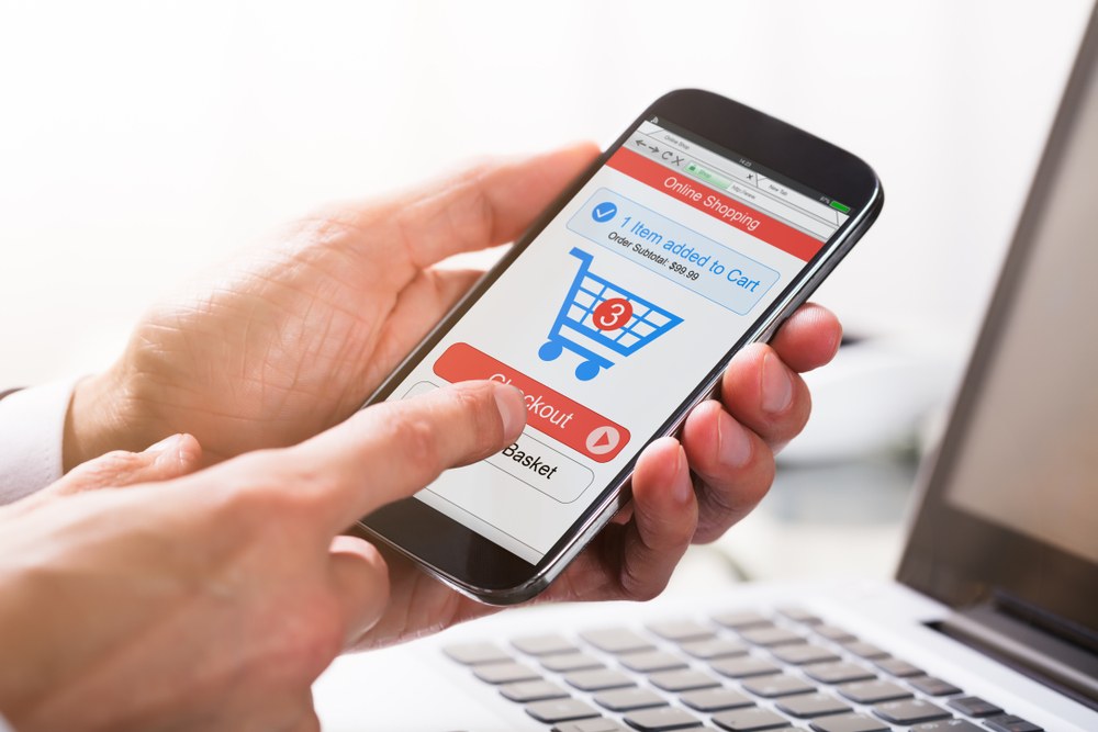 Step-by-step mobile app checkout flow broken into subtasks