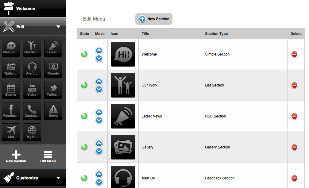 TheAppBuilder platform CMS for publishing content and push notifications