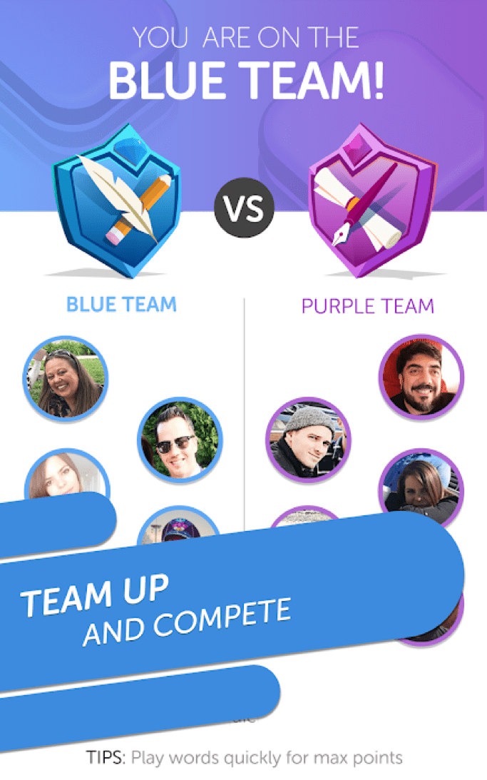 Words With Friends 2 Lightning Round team challenge feature screenshot