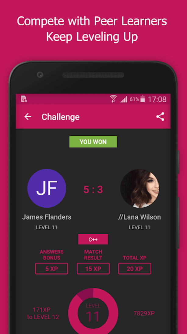 SoloLearn community challenges and peer programming discussions