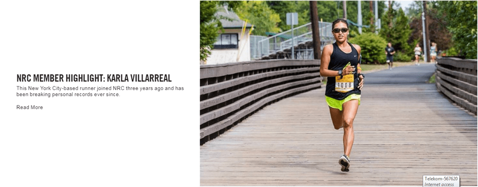 Nike Run Club member highlight success story featuring Karla Villareal