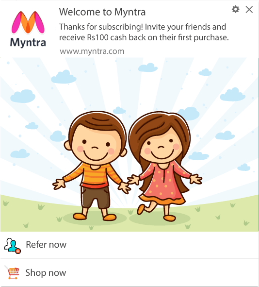 Welcome email referral program example encouraging user invites