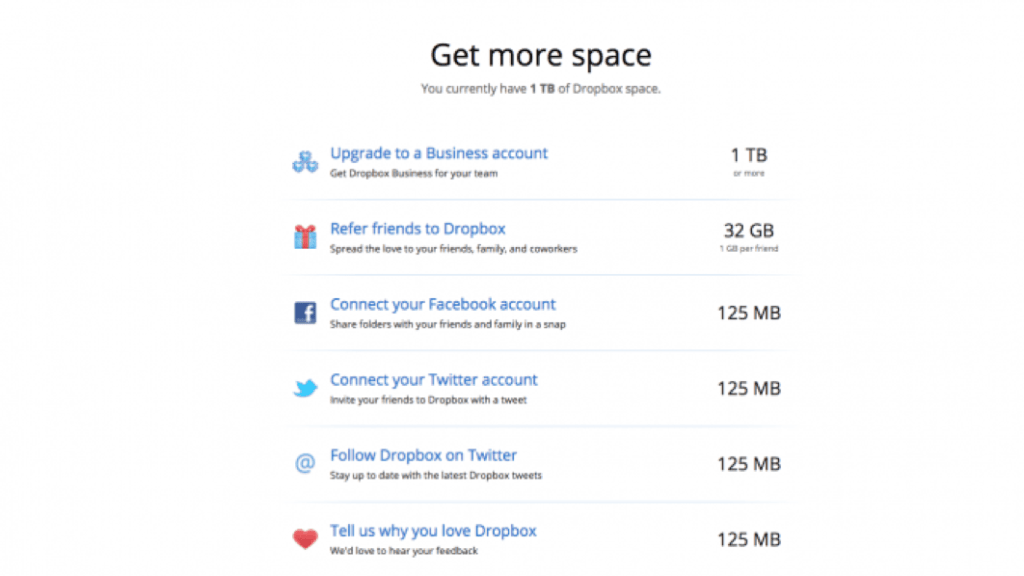 Dropbox social sharing incentives for rewarding loyal users