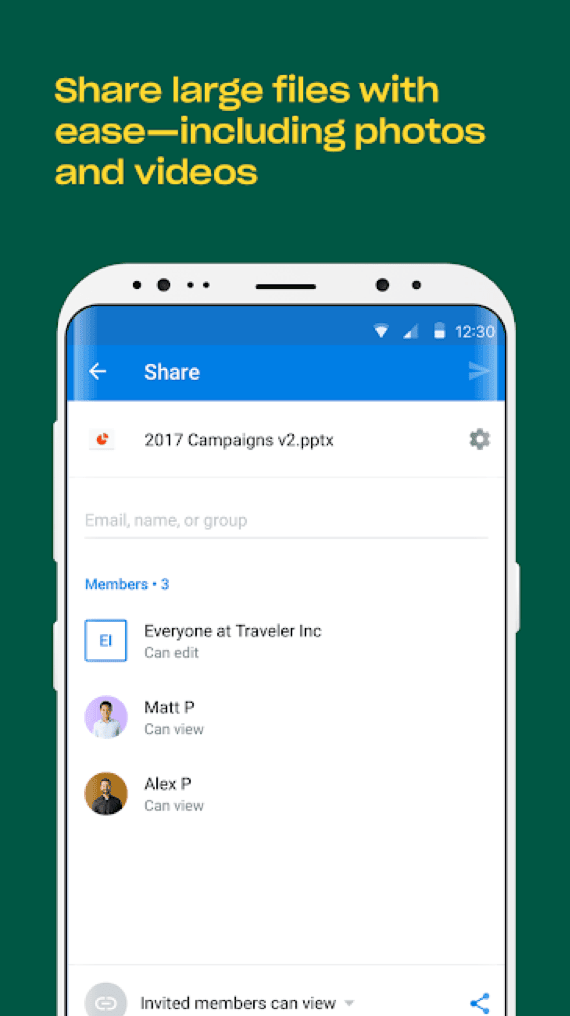 Dropbox clean interface demonstrating simple app design