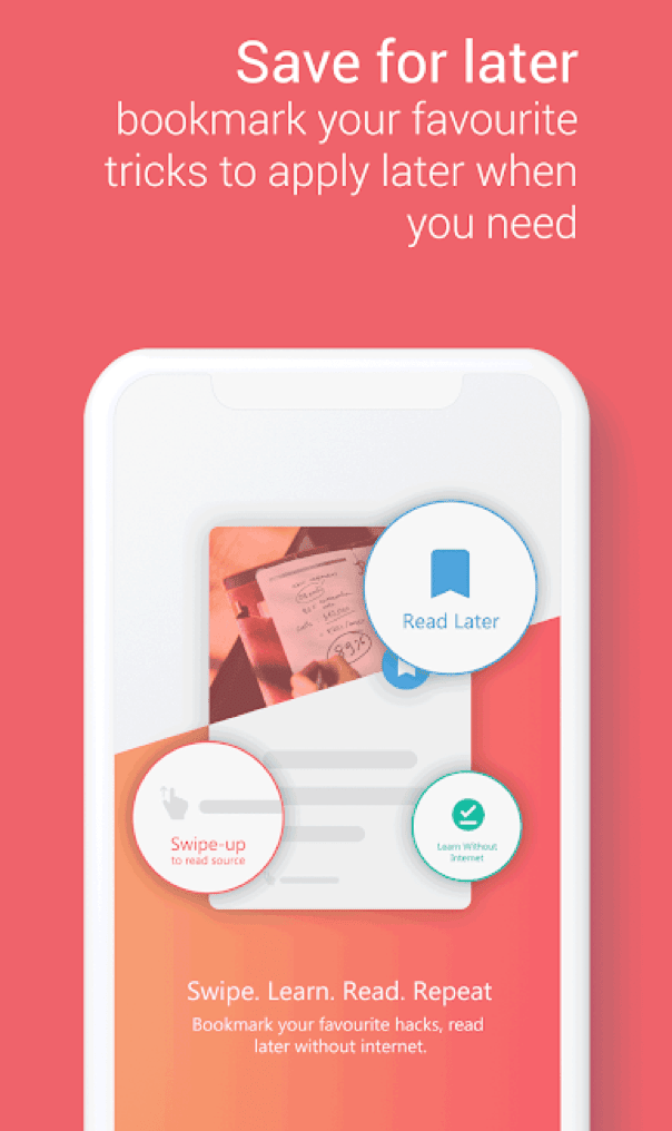 Crumblyy app features including offline mode and bookmarks