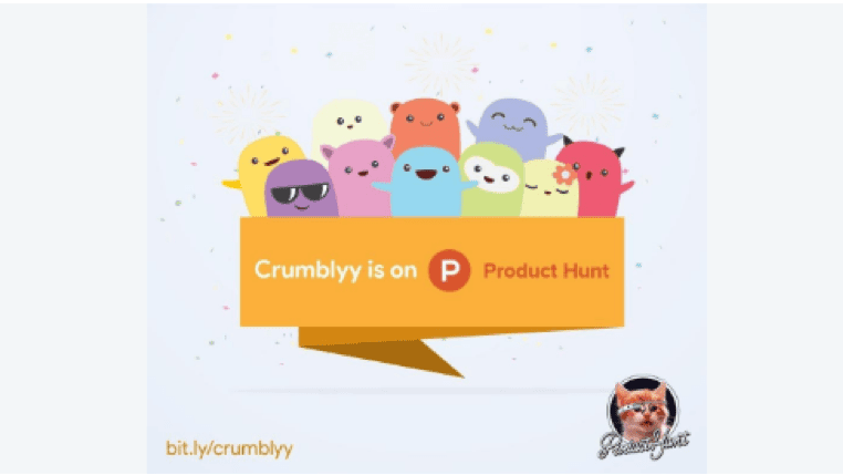Crumblyy listing on Product Hunt with upvotes and comments