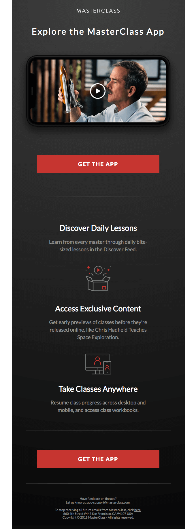 Three reasons to love our new app launch email