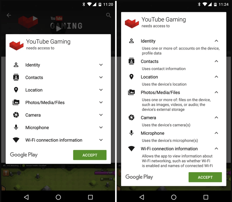 Managing excessive app permissions that can spread malware