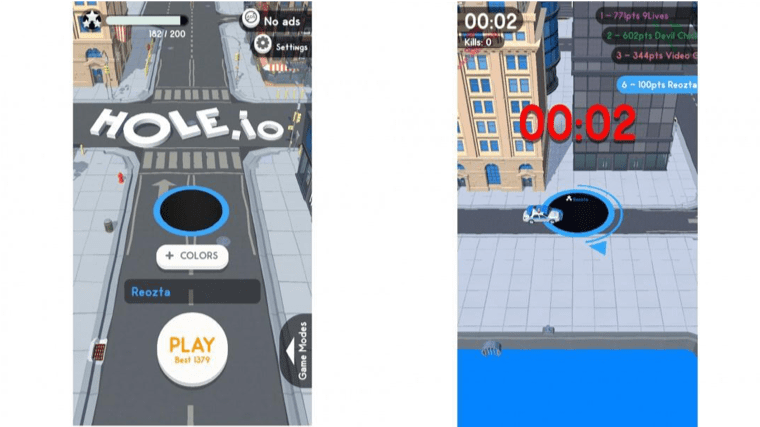 Hole.io simple and entertaining concept appealing to casual players