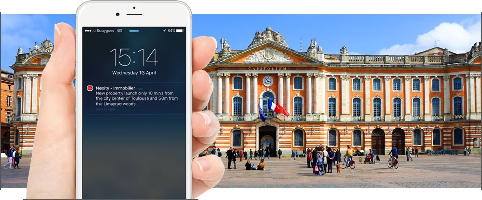 Location-based push notification sent when user is near a store
