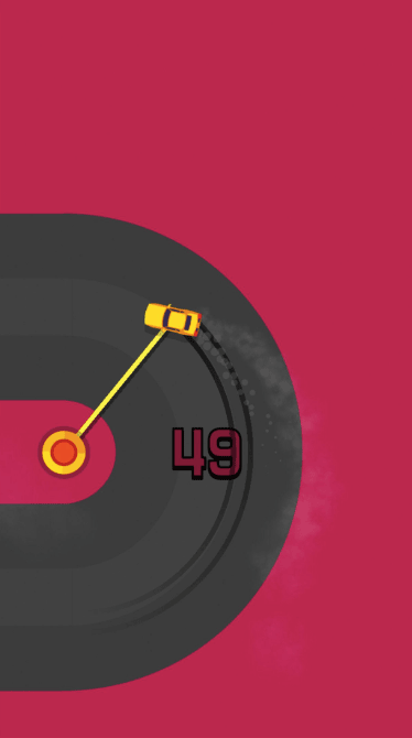 Sling Drift gameplay showing coin collection and car unlocking mechanics
