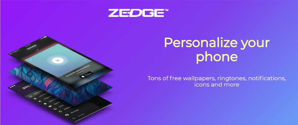 Zedge app success story banner with branding
