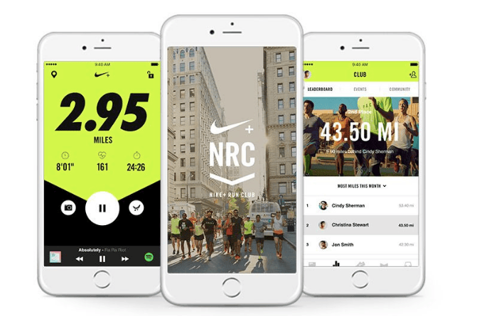 Nike Run Club app screen displaying personalized workout plan and progress