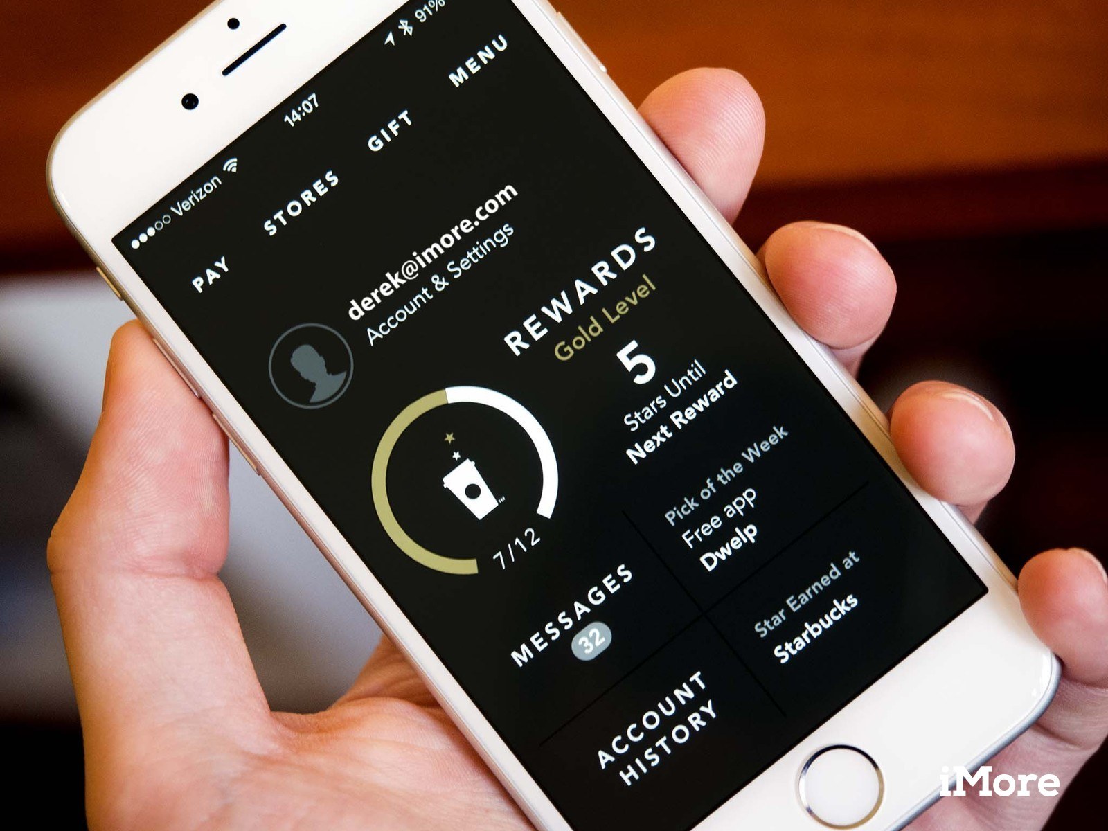 Starbucks mobile app showing personalized offers and loyalty rewards