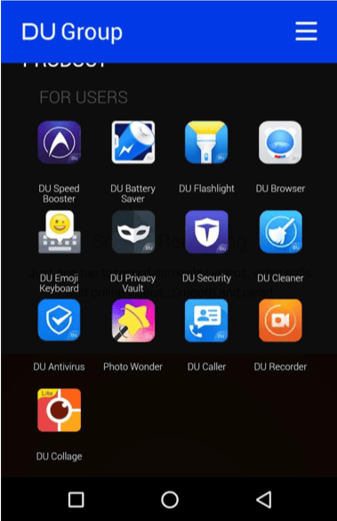 DU Group company overview and app portfolio