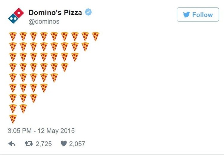 Dominos Pizza tweet-a-pizza emoji ordering campaign on Twitter