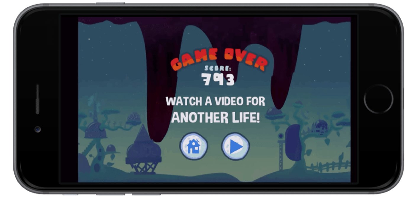 Incentive ad offering in-game rewards to mobile players