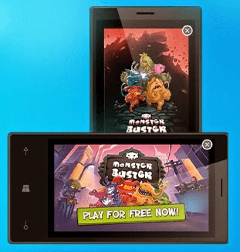 Playable ad format example for mobile games