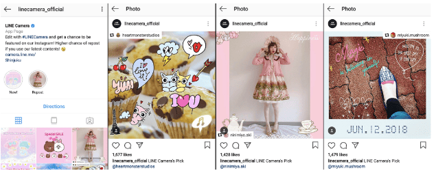 User-generated content reposted on social media as app testimonial